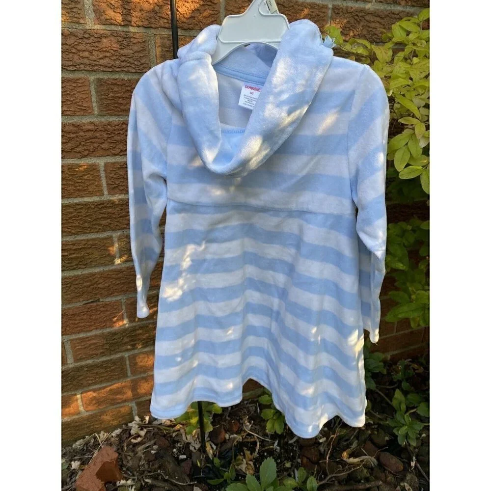 Gymboree Sz 5T Blue White Stripe Girls Dress